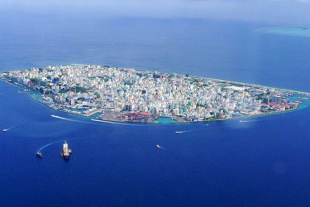 Vista aérea de Malé, capital da República das Maldivas