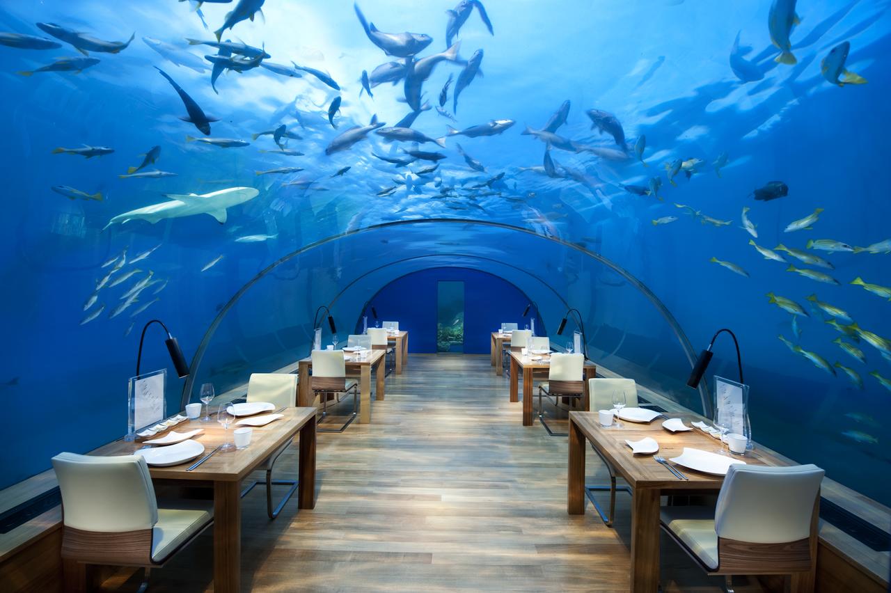 Restaurante do hotel Conrad, Maldivas