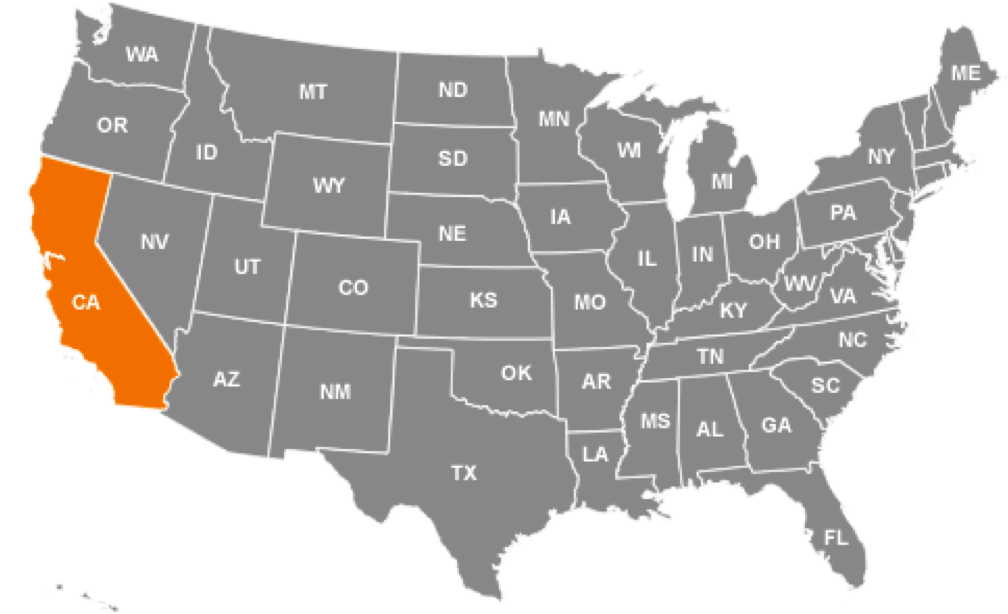 estado da california mapa estados unidos