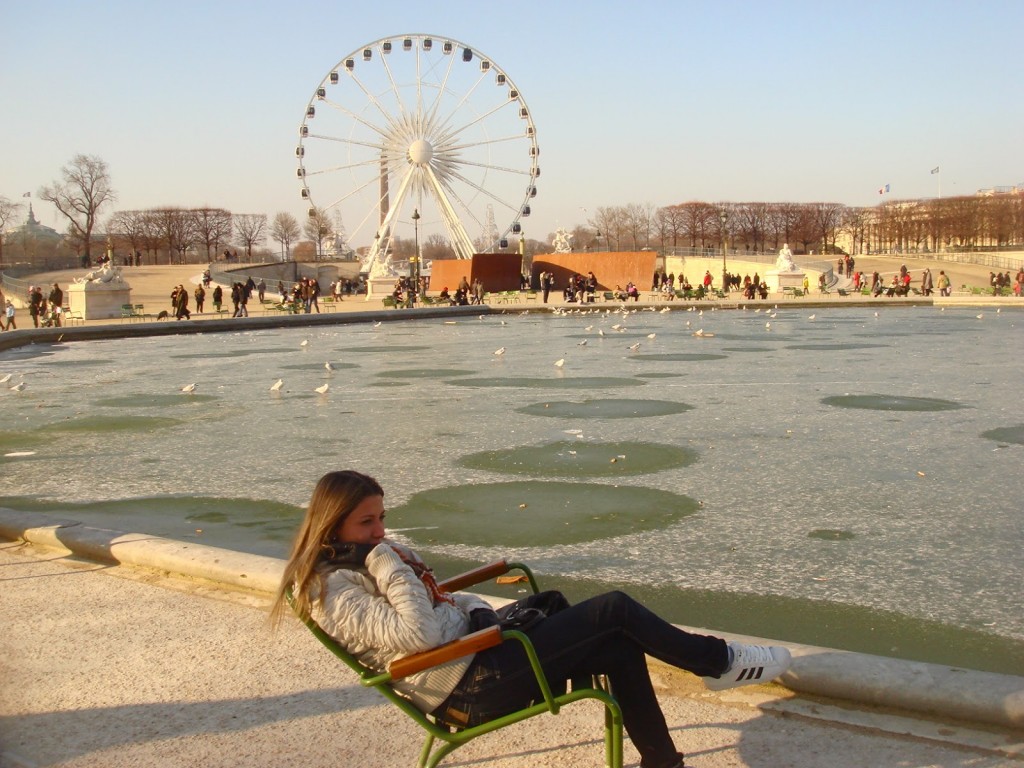 Laguinho congelado no Jardin des Tuileries (2009)