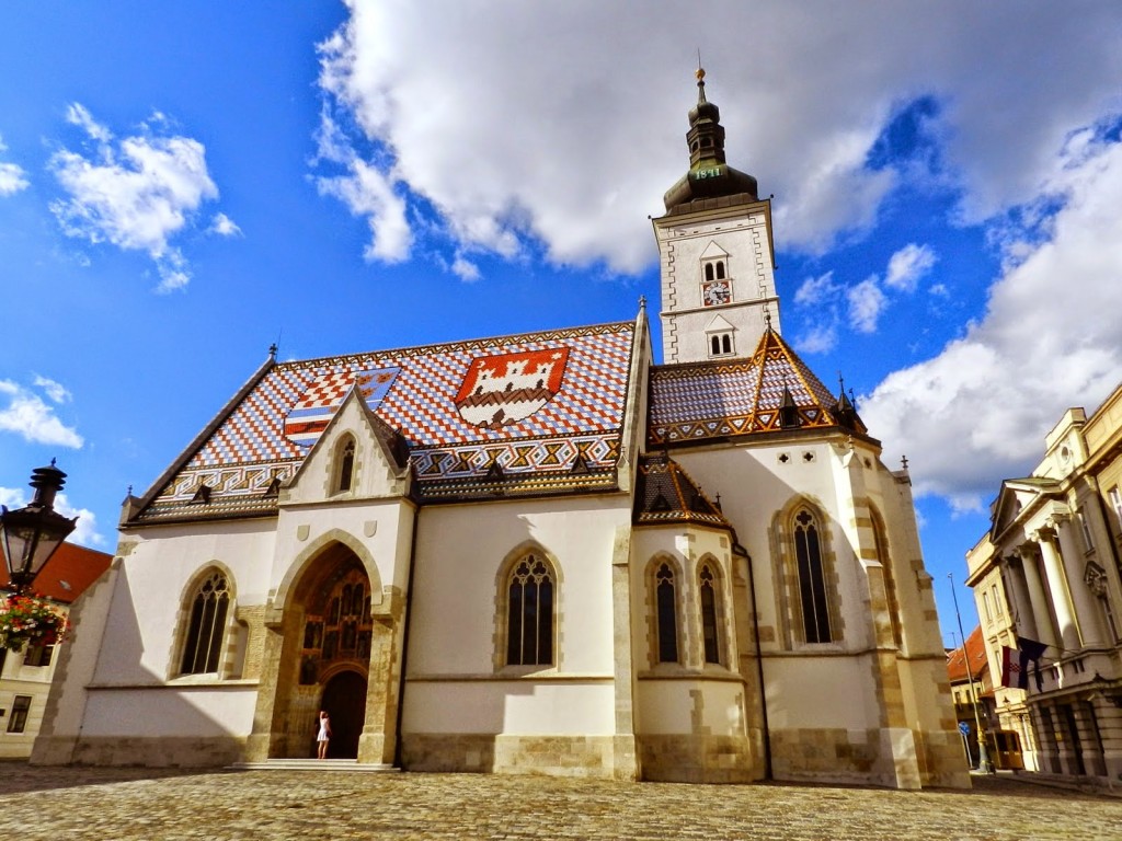 Igreja de São Marcos na Cidade Alta, parte antiga de Zagreb, Croácia