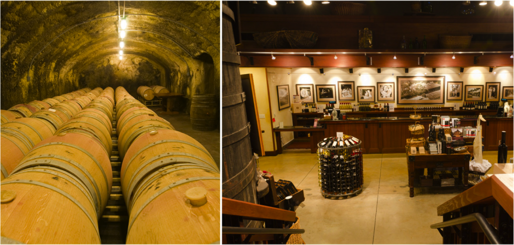Os túneis subterrâneos para armazenamento de vinhos e a Old House - Beringer | fotos: beringer.com