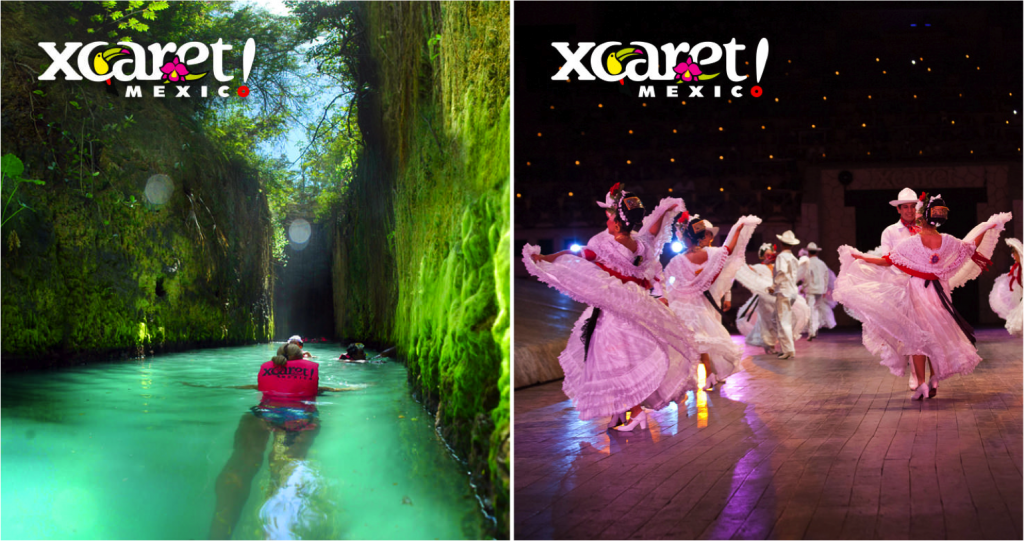 Rios subterrâneos e apresentações de danças típicas | fotos: xcaret.com.mx