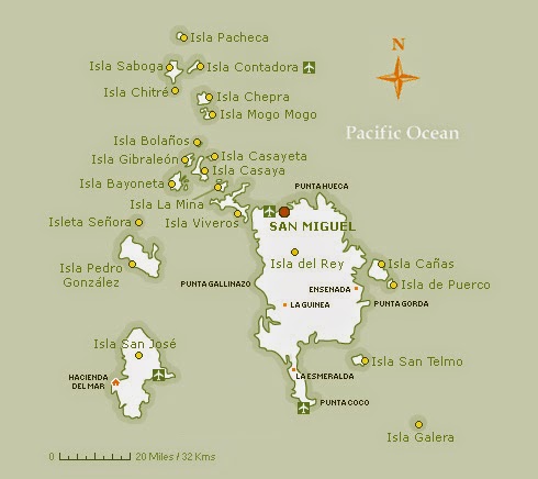 Mapa do Arquipélago de Las Perlas | fonte: contadorapanama.com