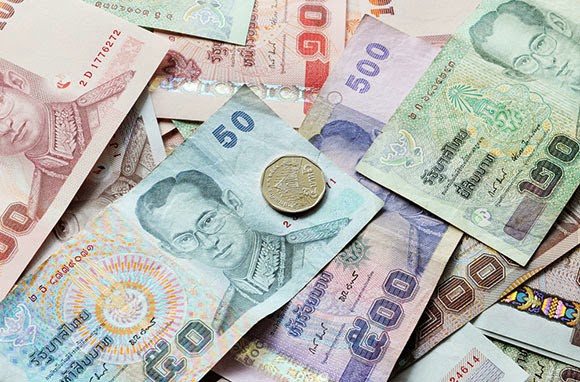 Thai Bahts dinheiro moeda da tailandia