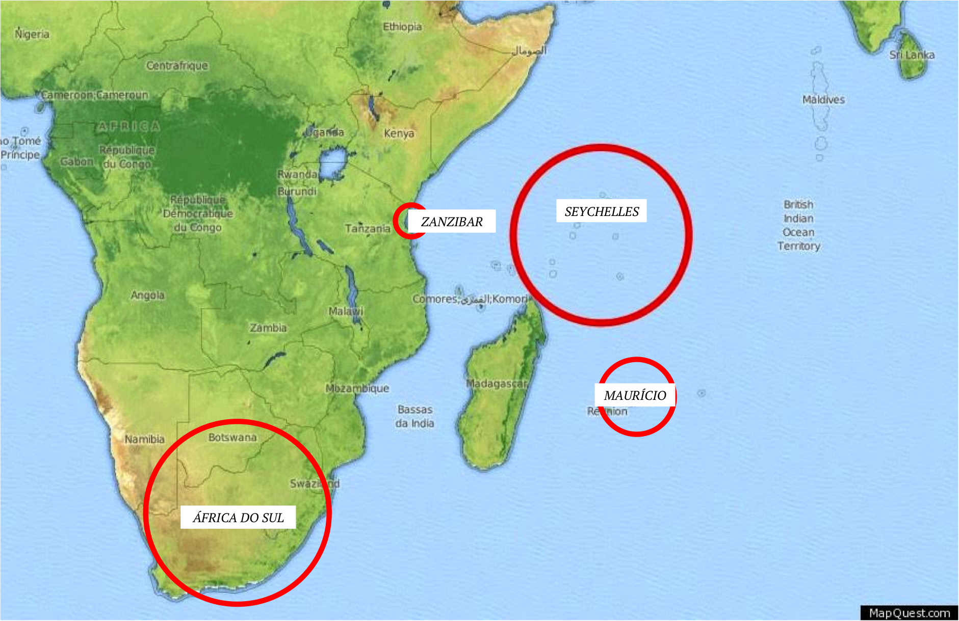 onde fica zanzibar seychelles ilhas mauricio africa