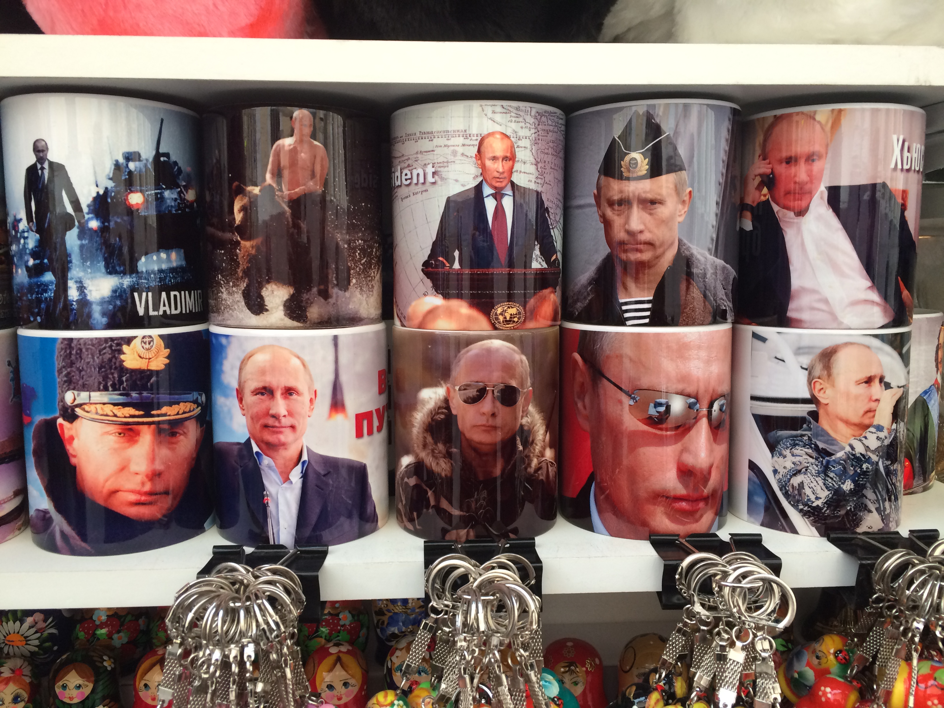 Souvenirs do Putin - muito popular na Rússia