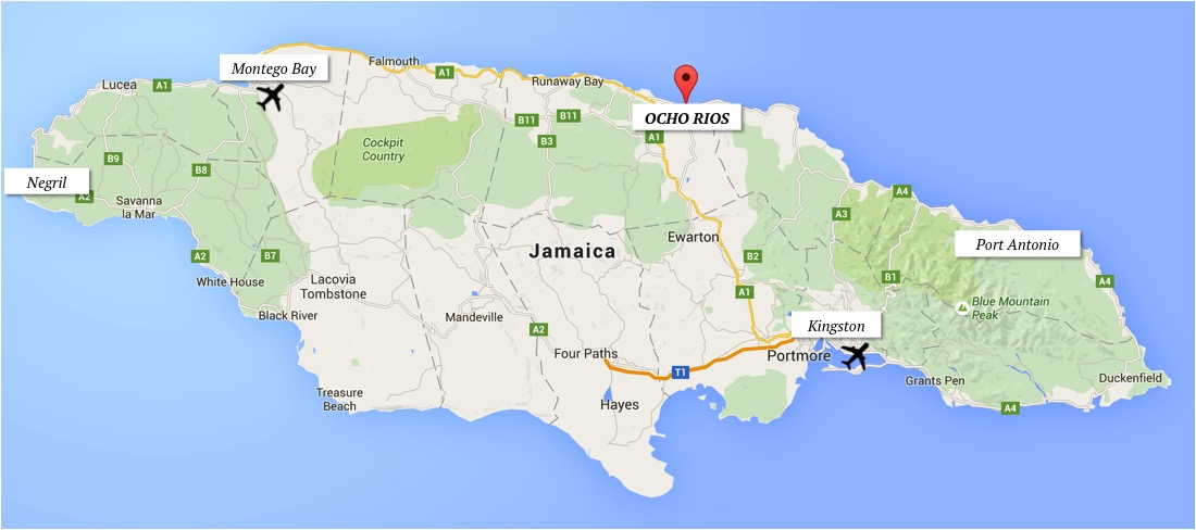 dicas ocho rios jamaica mapa onde fica