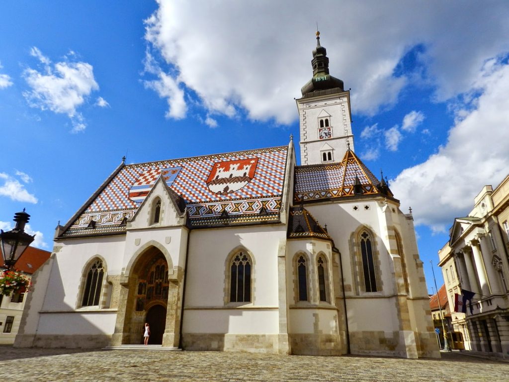 Igreja de São Marcos, na Cidade Alta (parte antiga), em Zagreb - Croácia