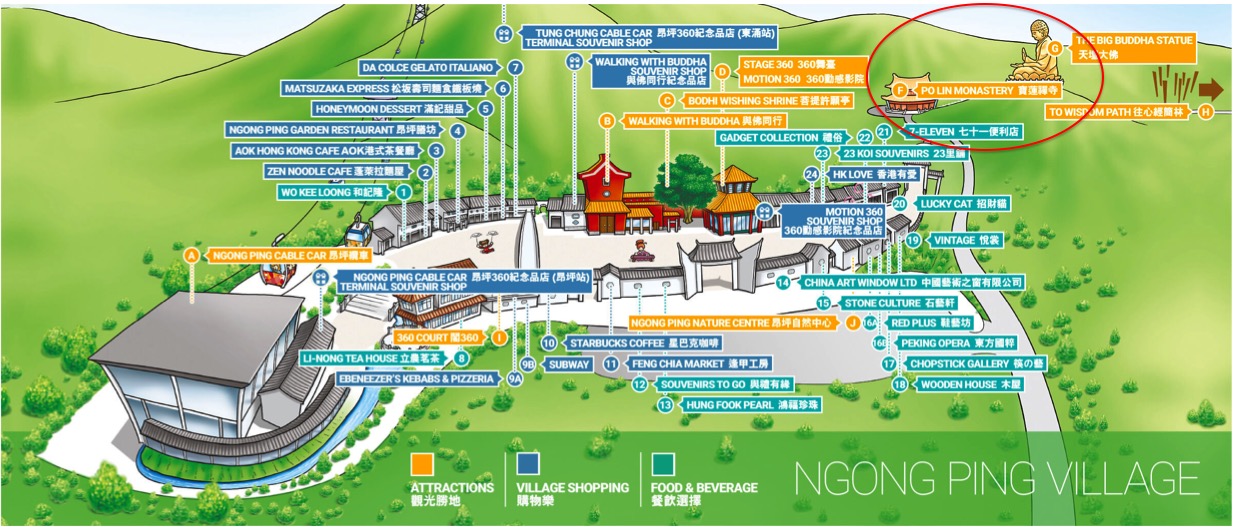Mapa da Ngong Ping Village