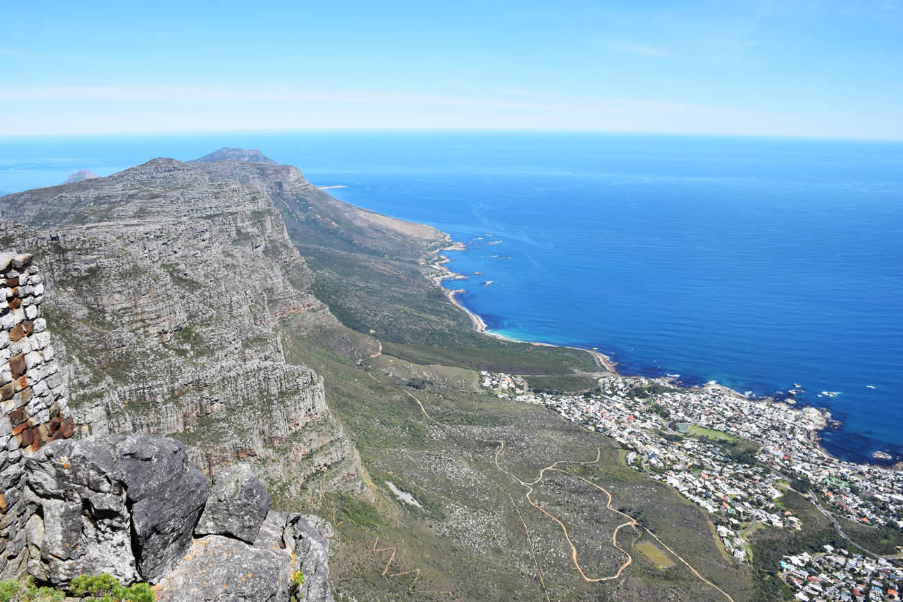 Vista da Table Mountain - Cidade do Cabo | Lá na pontinha está o Cabo da Boa Esperança