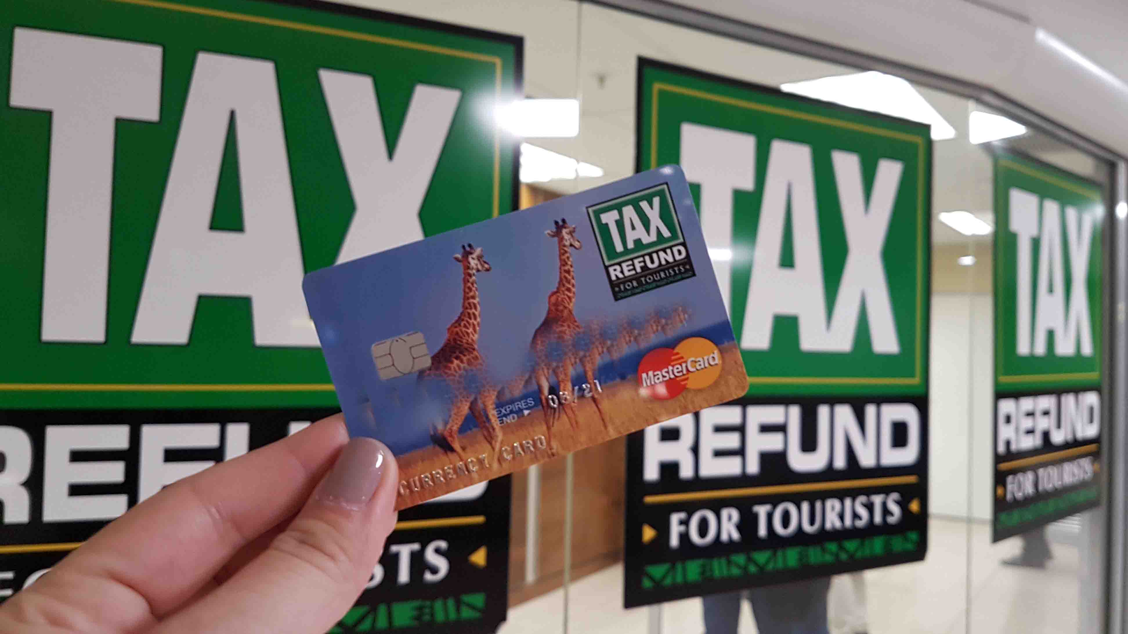Cartão de tax refund da África do Sul - fofo, né?!