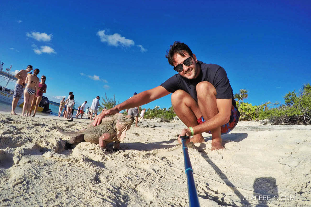 Selfie com a iguana!!! Exuma - Bahamas