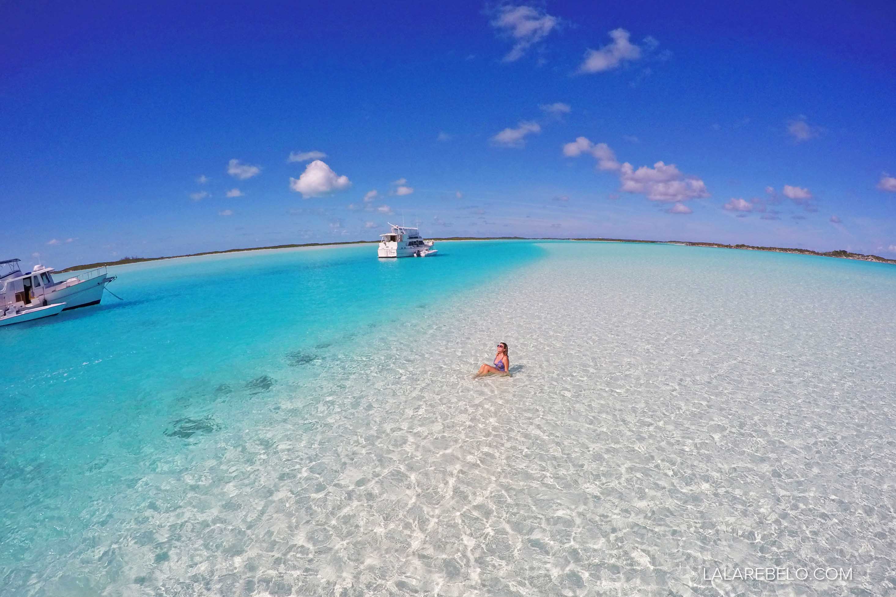 Sandbar em Exuma Cays - Bahamas