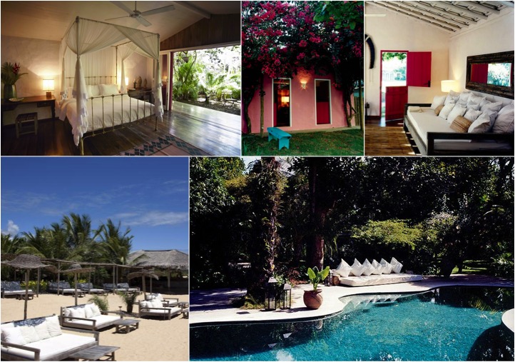UXUA Casa Hotel & Spa - Casa Seu Pedrinho (acima), piscina e barraca de praia (abaixo) | Créditos: divulgação