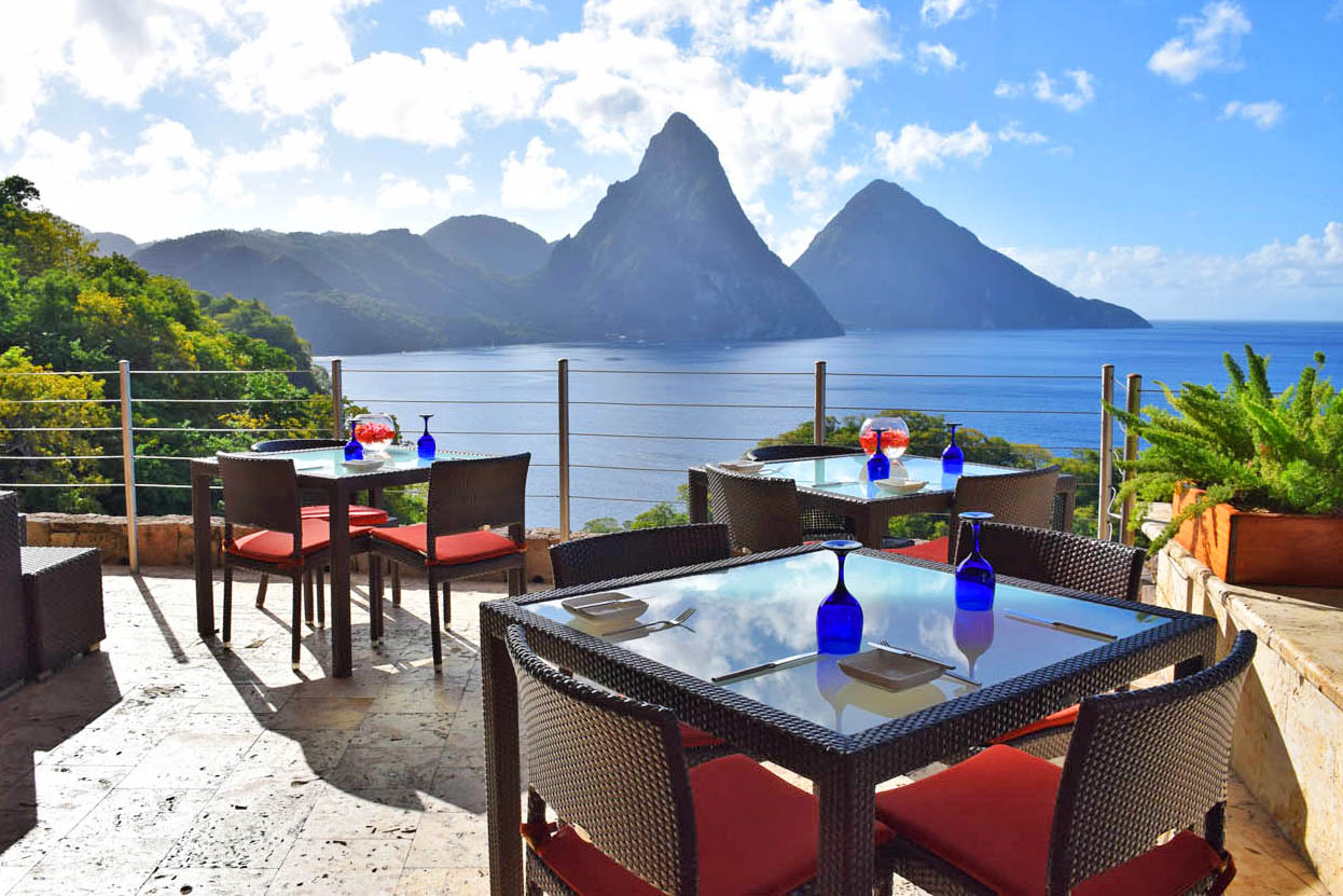 Visual do Restaurante Jade Mountain Club, em St Lucia | foto: Lala Rebelo 