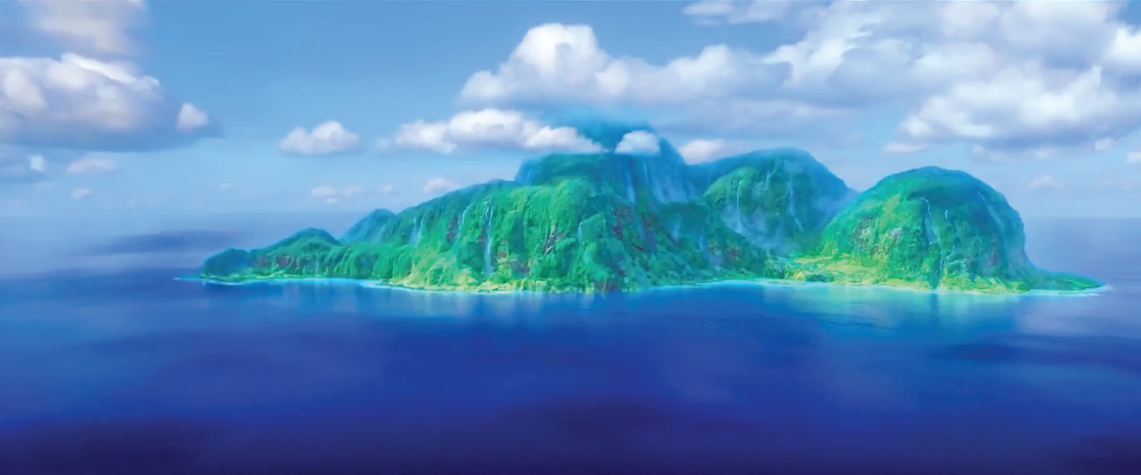 Cena do filme Moana - a ilha da deusa Te Fiti | imagem: fragmento do filme