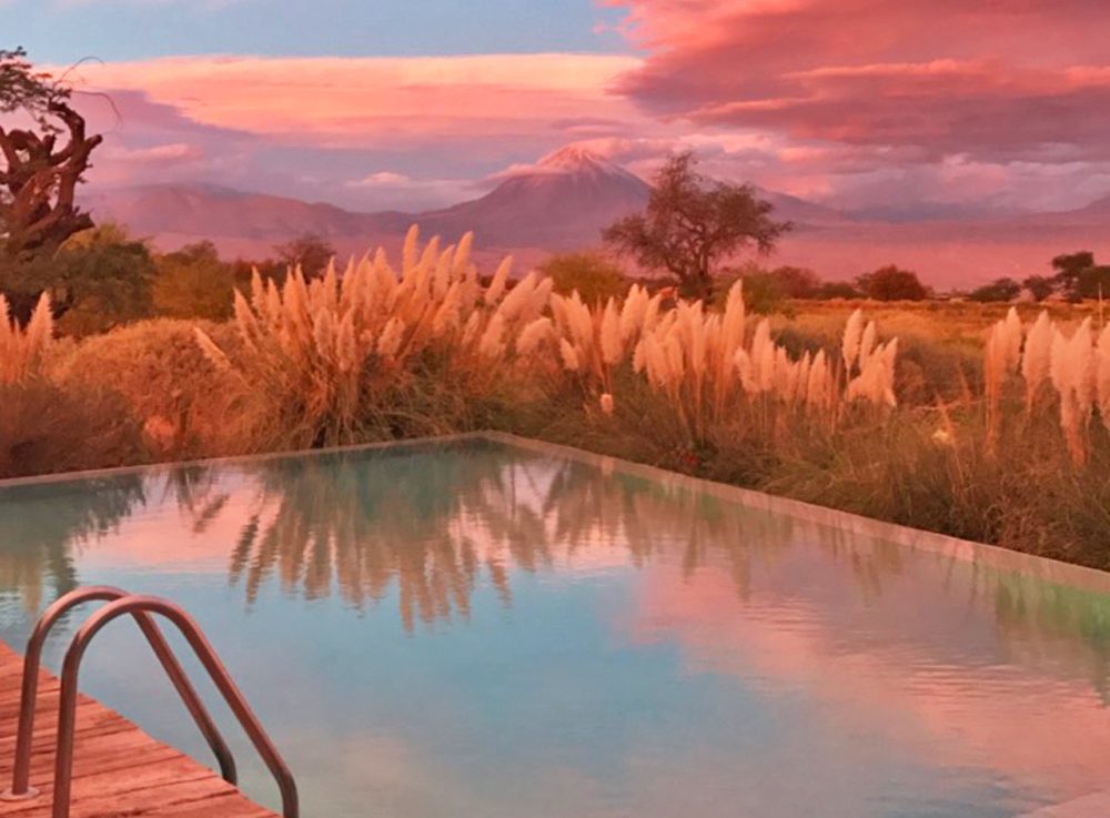 hotel tierra atacama chile sunset pool