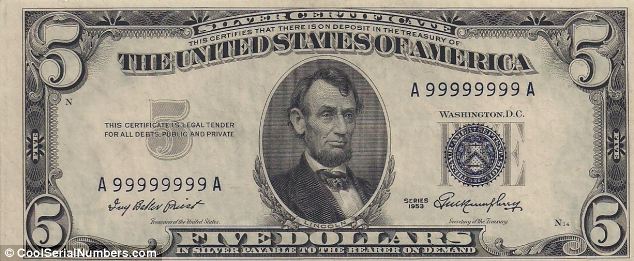 Nota antiga de dólar americano