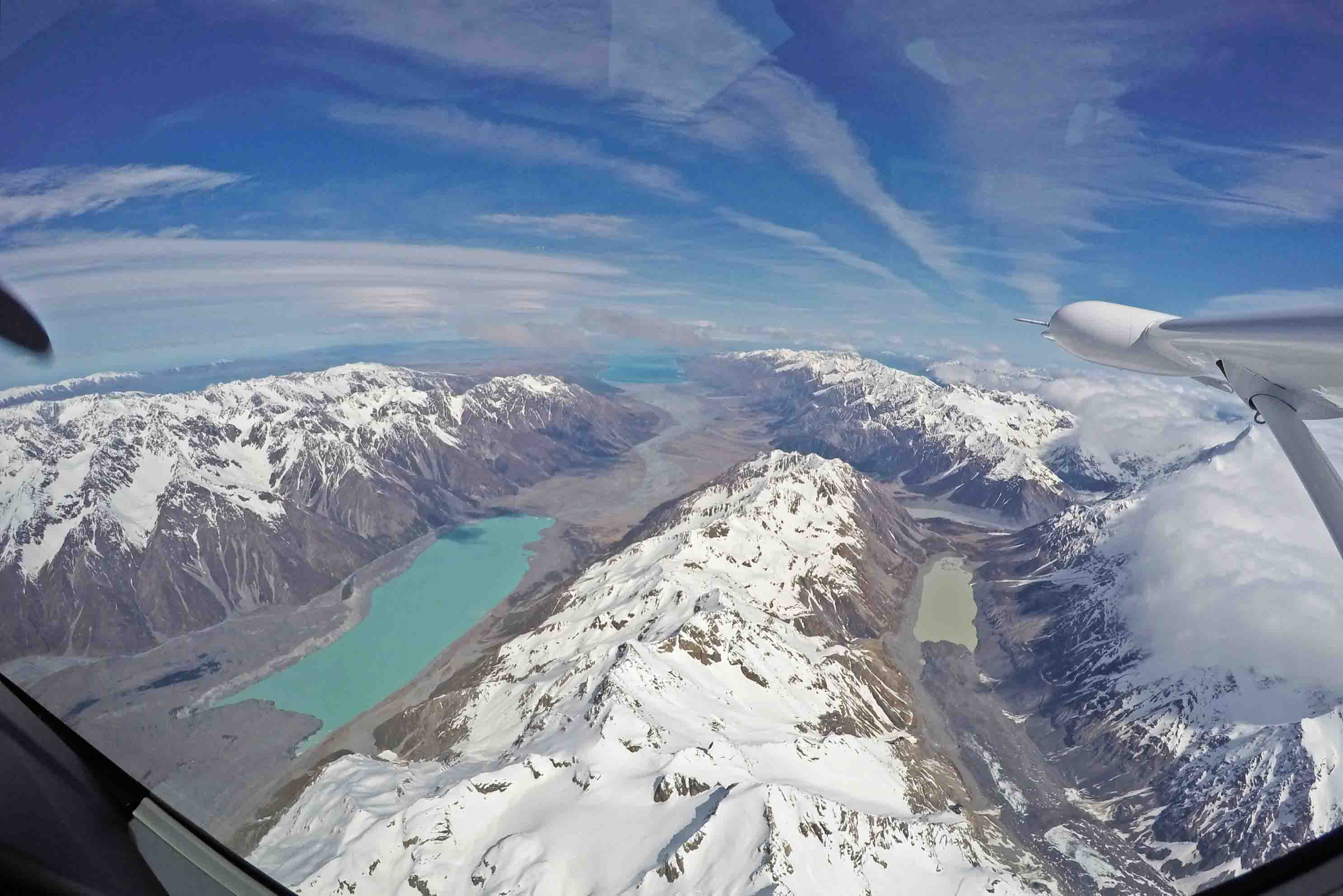 lake tekapo panoramic flight