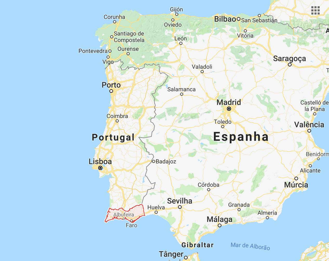 Mapa do Algarve  Visitando Portugal