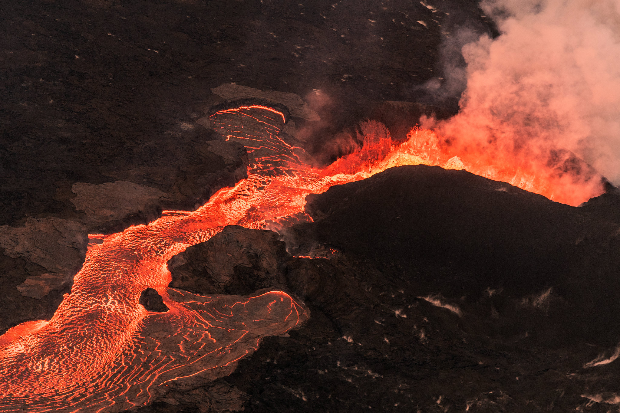 Kilauea Volcano - Big Island - Hawaii - lava from the air helicopter flight