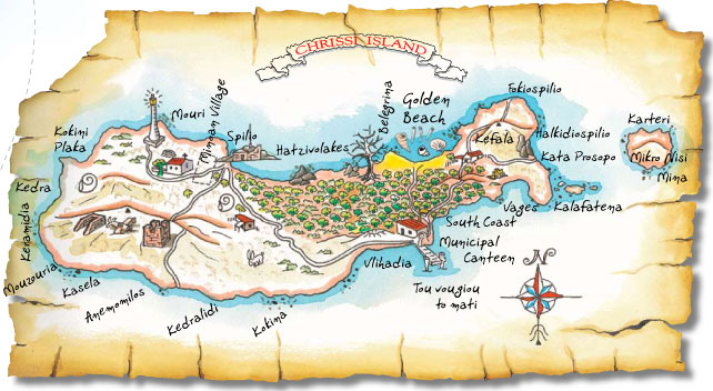 Chrissi Island - Crete - map