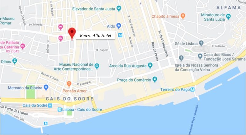 Bairro Alto Hotel - localização - onde ficar em Lisboa