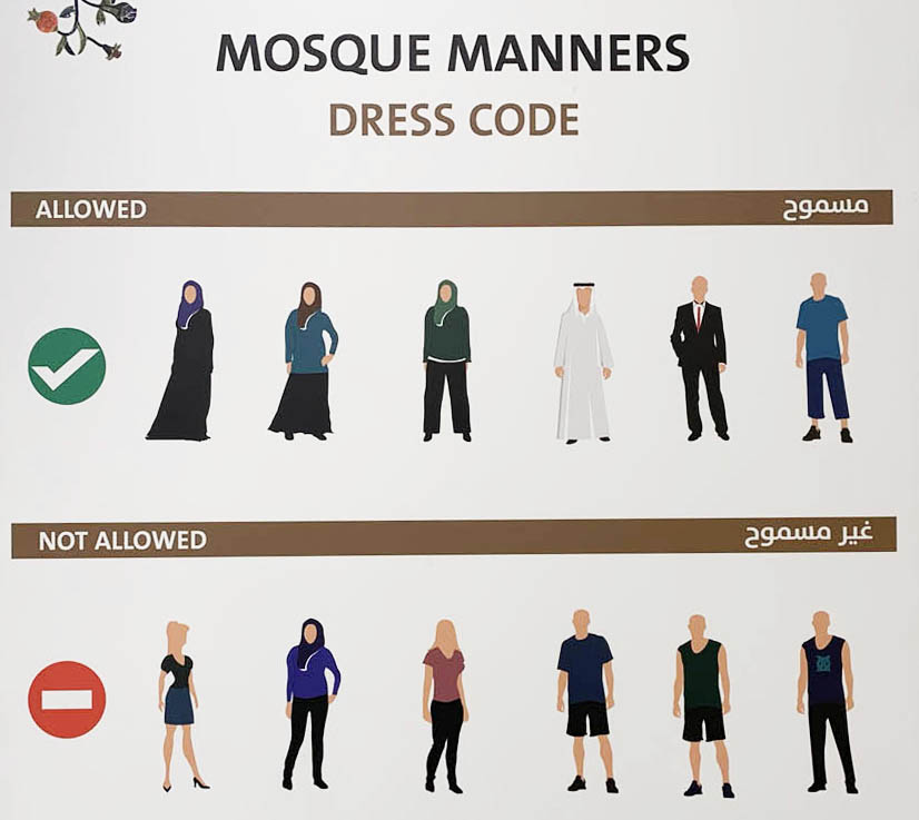 como se vestir na Mesquita Sheikh Zayed